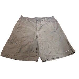 Columbia Men's Cargo Shorts 34 Gray Omni-Shade Gorpcore Fishing Outdoor Casual